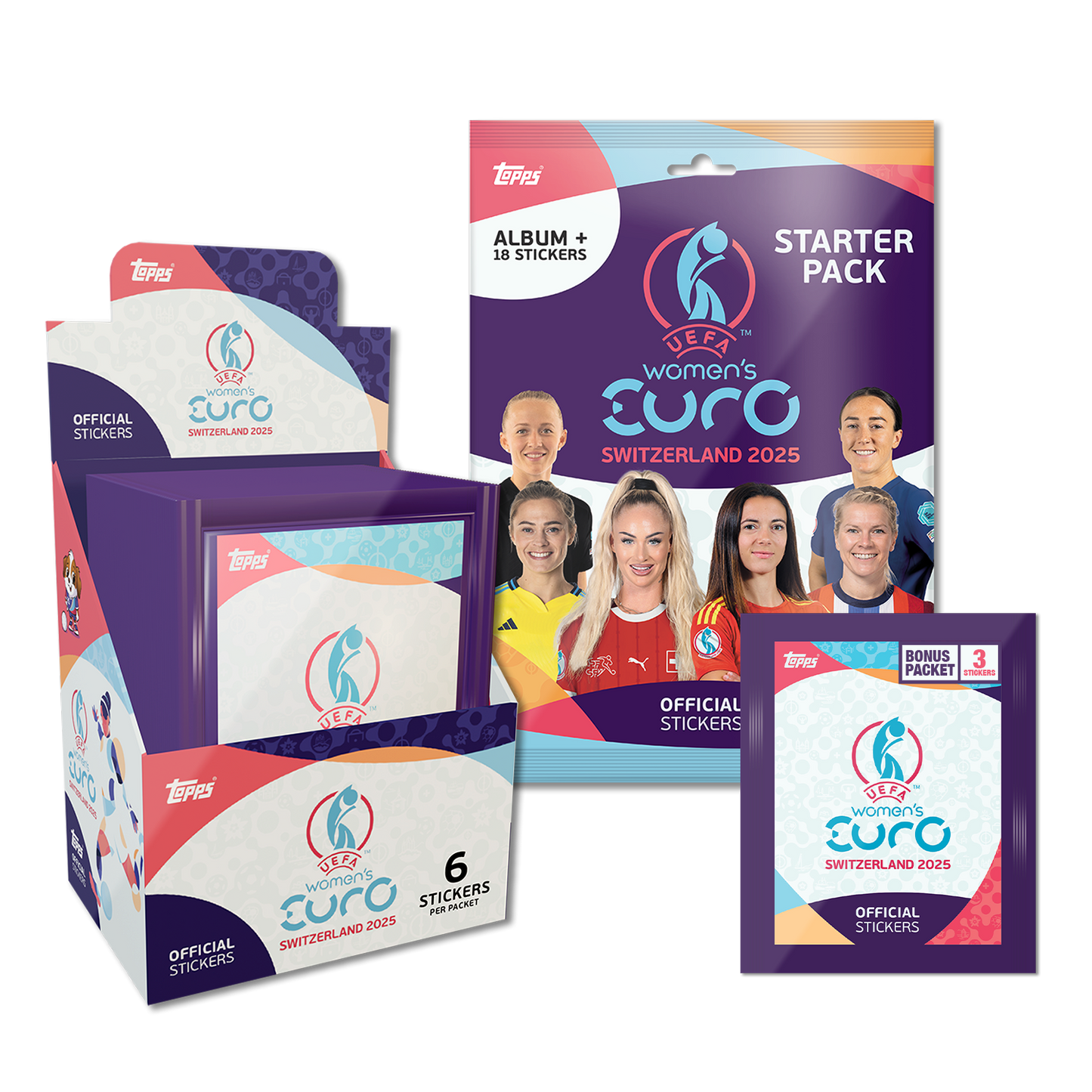Colección Oficial de Cromos Topps de la Eurocopa Femenina 2025 - Mega Starter Bundle