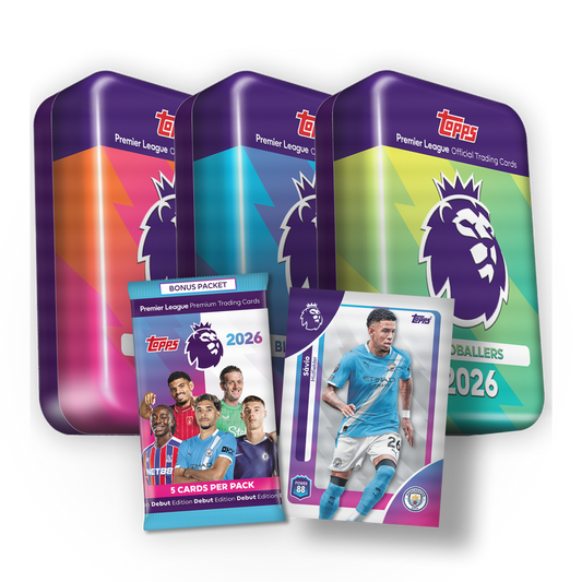 Topps Premier League 2026 - Edición Debut - Mega Tin Parallel Bundle