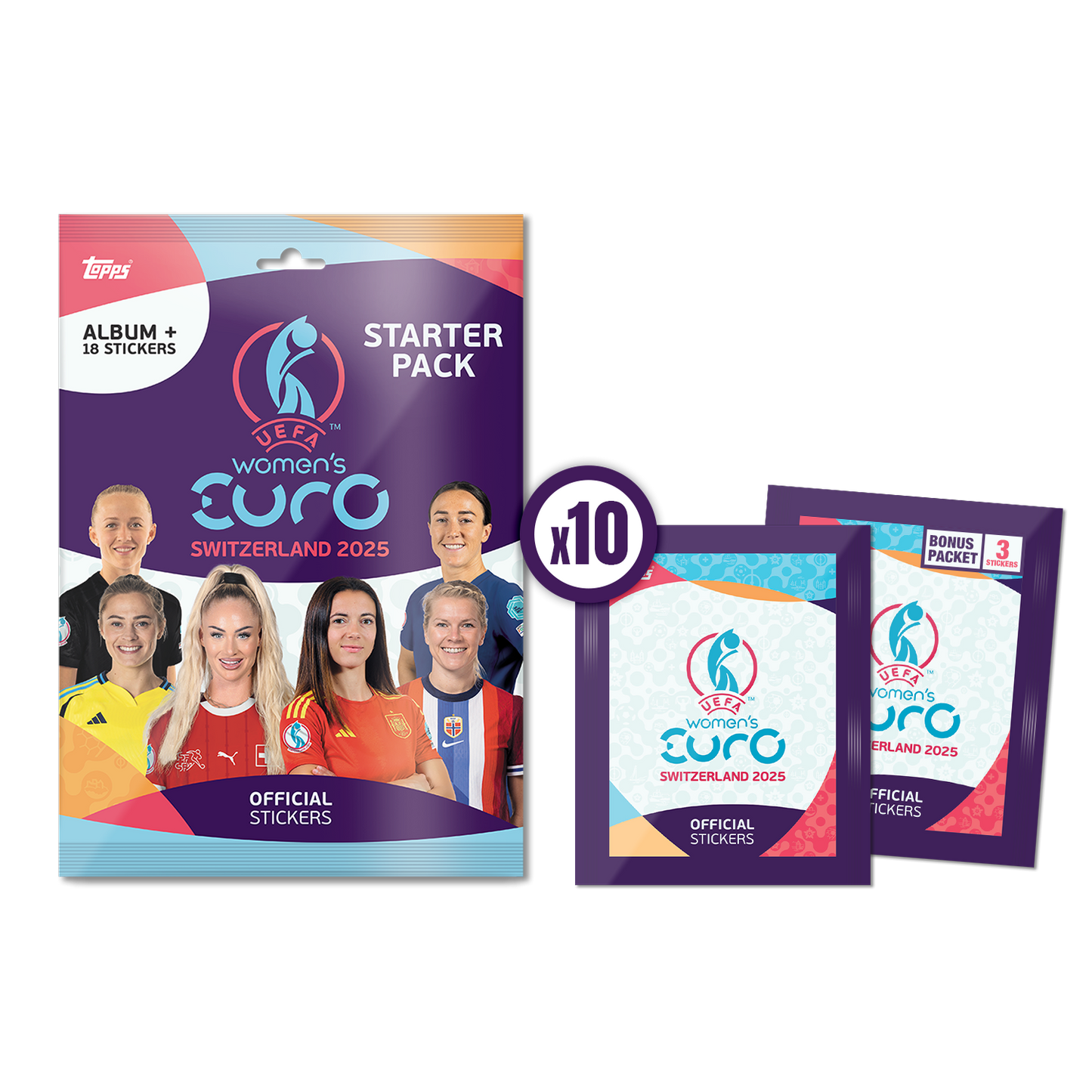 Colección Oficial de Cromos Femenina de la Eurocopa 2025 de Topps - Starter Bundle